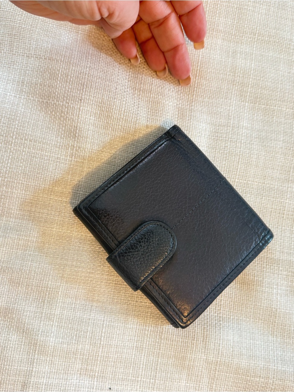 Dior Black Leather Compact Wallet with Silver-tone Bar Accent - Picture 8 of 9